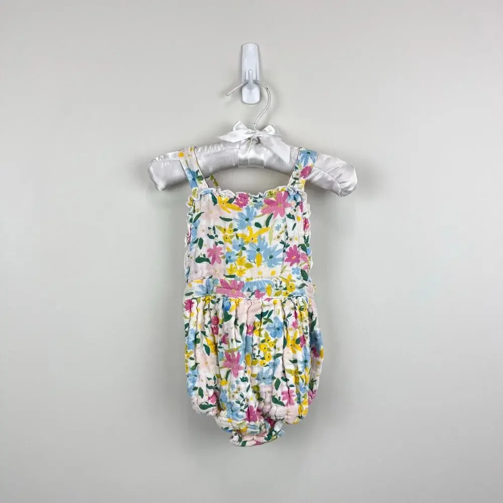 Angel Dear Muslin Ruffle Floral Sunsuit Romper Baby Girl